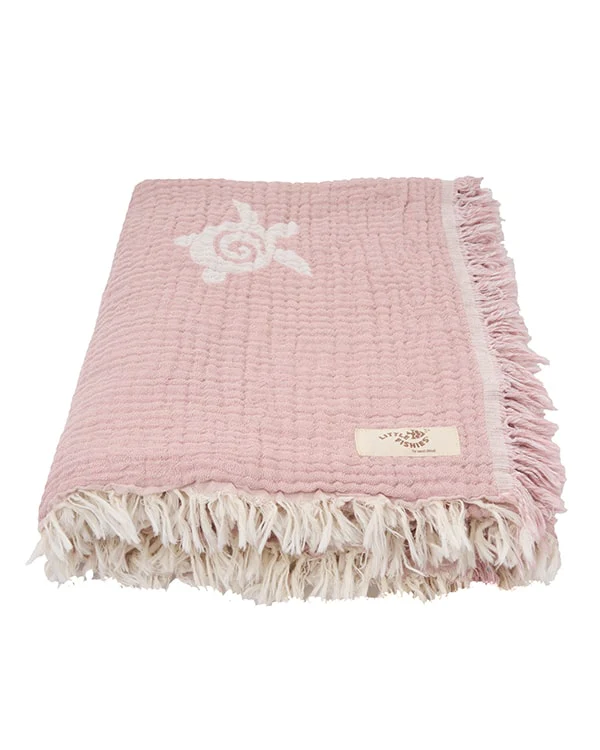 Baby Turtle Gauze Receiving Blanket Single with Pouch - Image 9