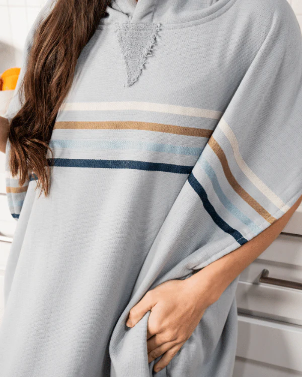 Border Classic Stripe Poncho - Grey - Image 2