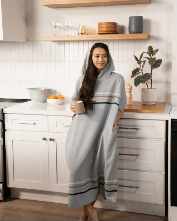 Border Classic Stripe Poncho - Grey - Image 8