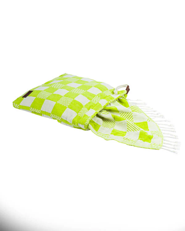 Checker Towel Bag  - Lime - Image 8