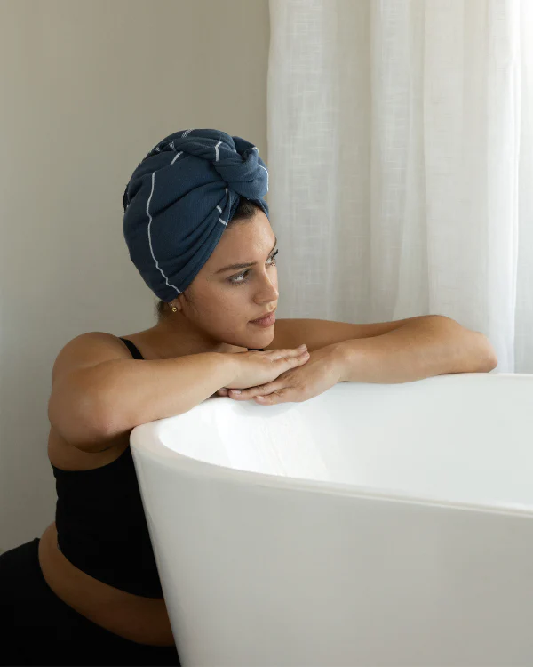 Classic Hair Towel - Navy - Image 2