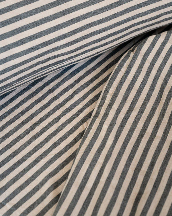 Classic Micro Twill Stripe Melange Fitted Sheet Steel Grey - Image 2