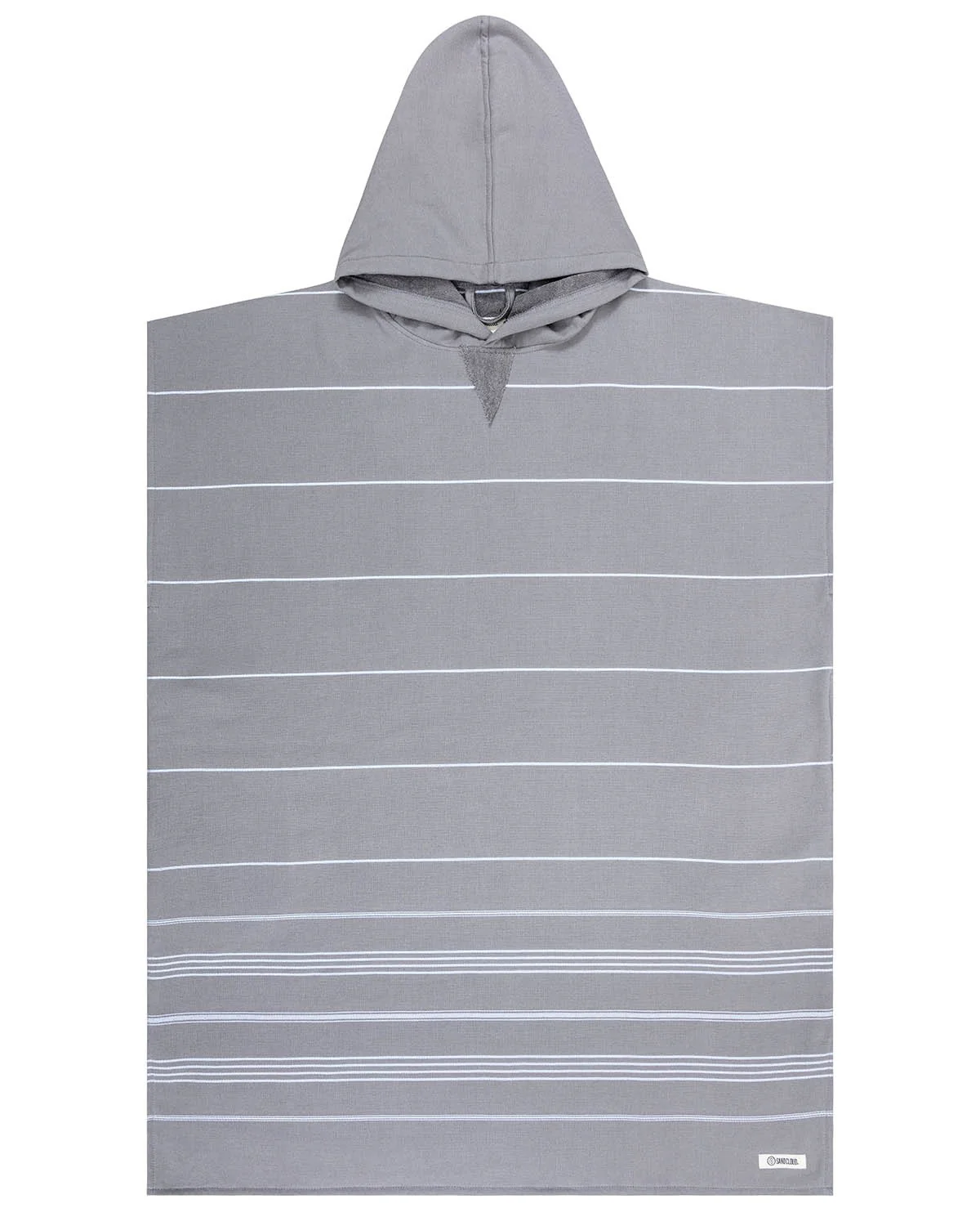 Classic Stripe Hooded Poncho - Grey - Image 7