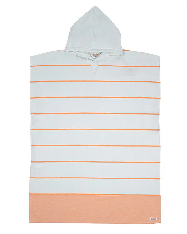 Colorblock Stripe Hooded Poncho - Mint