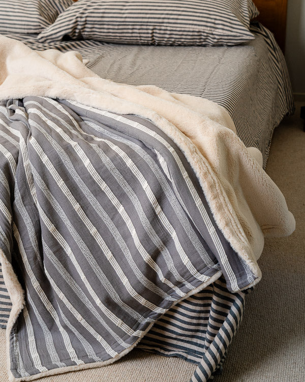 Cozy Texture Plush Blanket - Steel Grey - Image 4