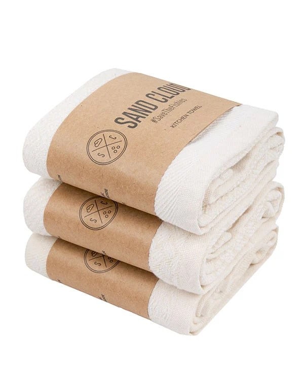 Cyperus Kitchen Towel Bundle Natural - Assorted 3 Pack - Image 2