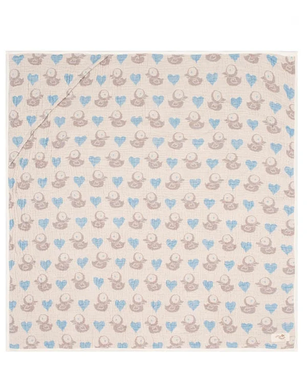 Ducky Gauze Hooded Blanket Single