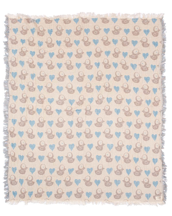 Ducky Gauze Receiving Blanket Single with Pouch