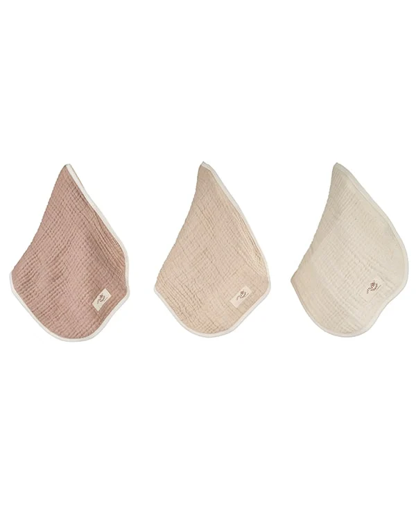 Little Fishies Gauze Burping Cloth Bundle - 3 Pack - Natural / Beige / Warm Taupe - Image 16