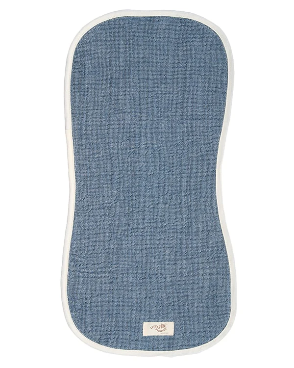 Little Fishies Gauze Burping Cloth Bundle - 3 Pack - Sage / Grey / Navy - Image 3