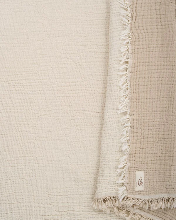 Little Fishies Gauze Receiving Blanket Set - 3 Pack - Natural / Beige / Warm Taupe - Image 12