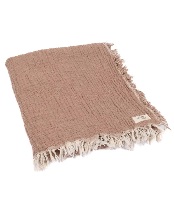 Little Fishies Gauze Receiving Blanket - Warm Taupe - Image 7
