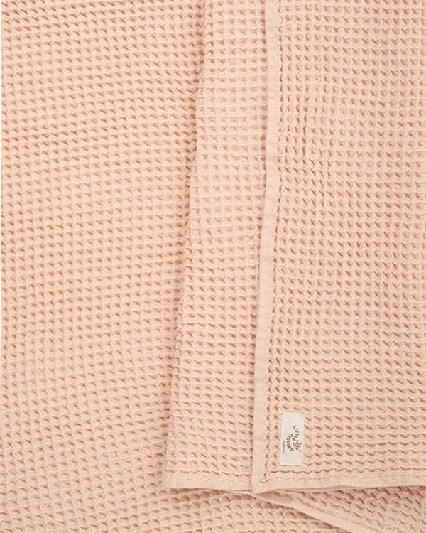 Little Fishies Waffle Blanket - Peach Fuzz - Image 4