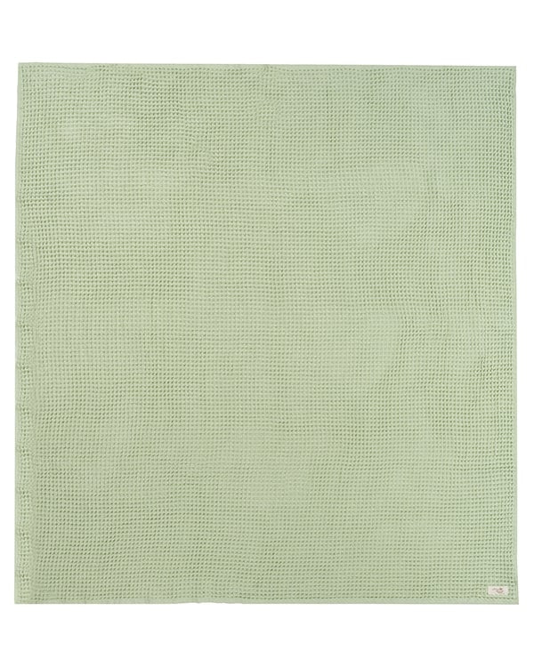 Little Fishies Waffle Blanket - Sage - Image 2