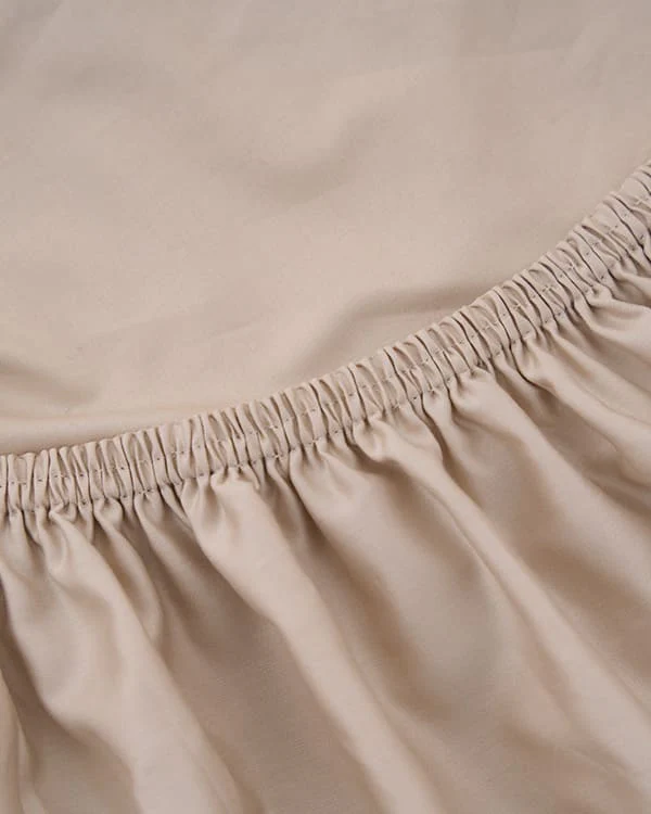 Luxe Sateen Fitted Sheet Beige - Image 3