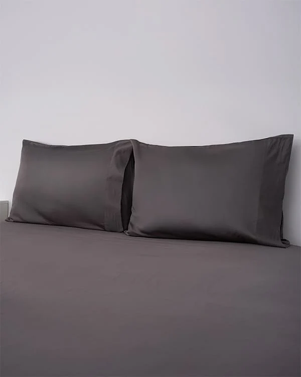 Luxe Sateen Pillowcase Set Steel Grey - Image 2