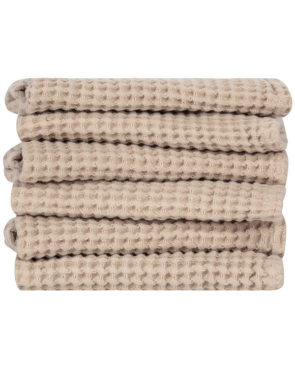Micro Waffle Bath Washcloth Bundle - 6 Pack - Sand - Image 2