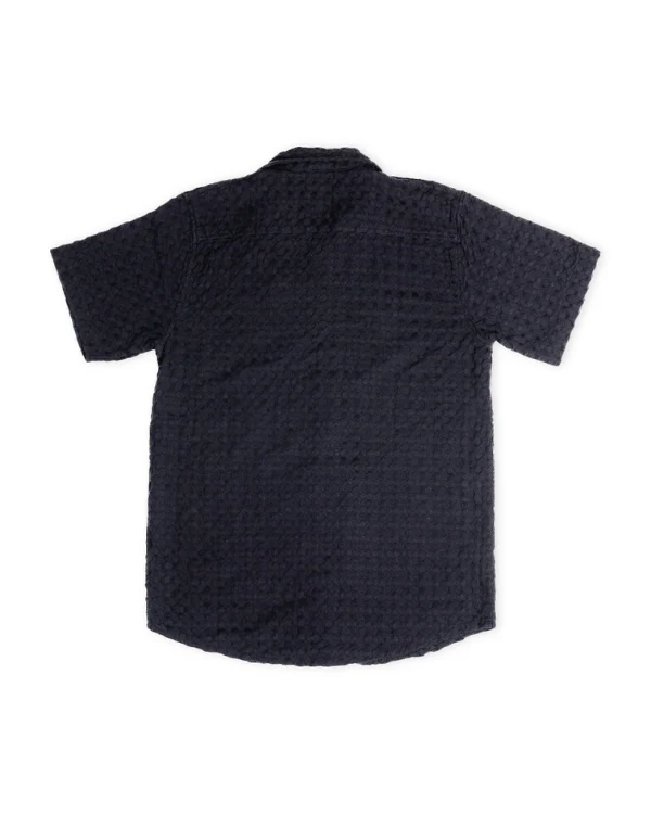 Orb Button Down Waffle Shirt - Black - Mens - Image 4