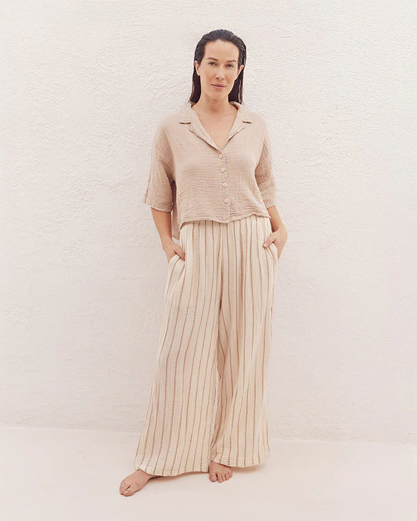 Sagar Gauze Crop Shirt - Pant Set - Image 7