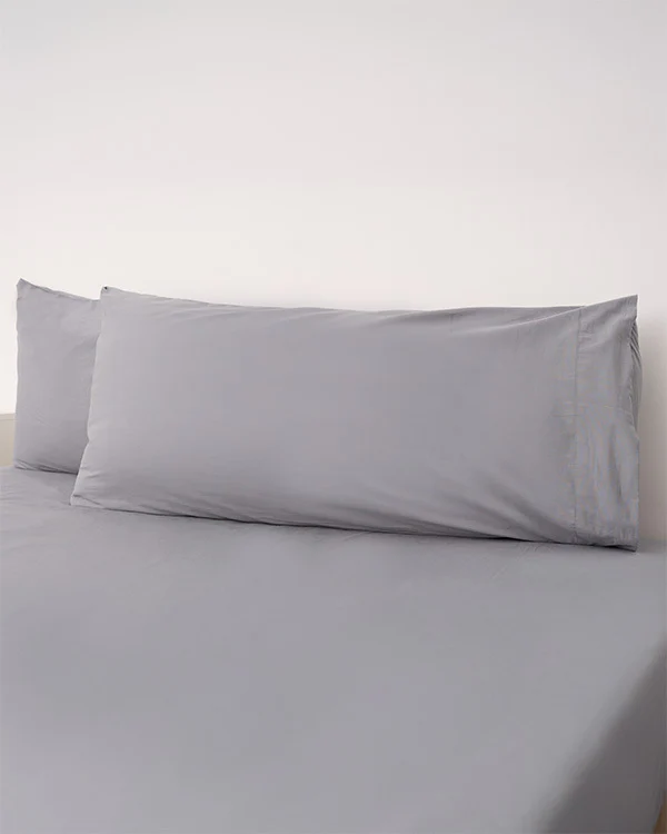 Signature Percale Solid Pillowcase Set Grey - Image 5