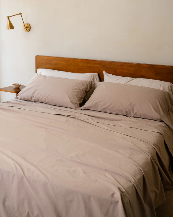 Signature Percale Solid Sheet Set Beige - Image 6