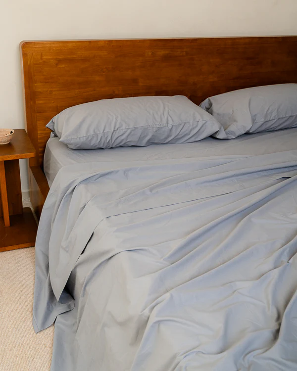 Signature Percale Solid Sheet Set Grey - Image 3