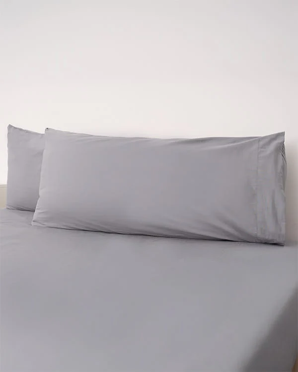 Signature Percale Solid Sheet Set Grey - Image 4
