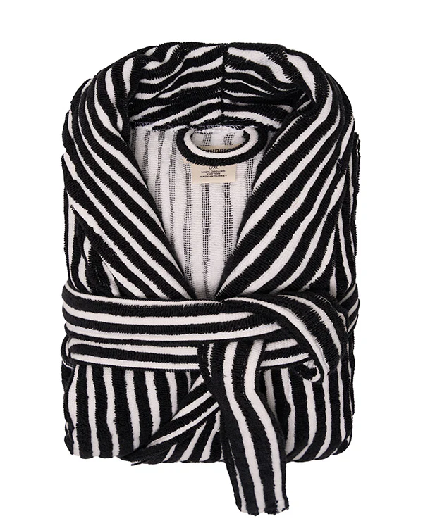 Stripe Dot Robe - Black - Image 2