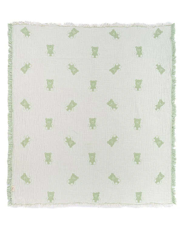 Teddy Gauze Receiving Blanket with Pouch - Image 5