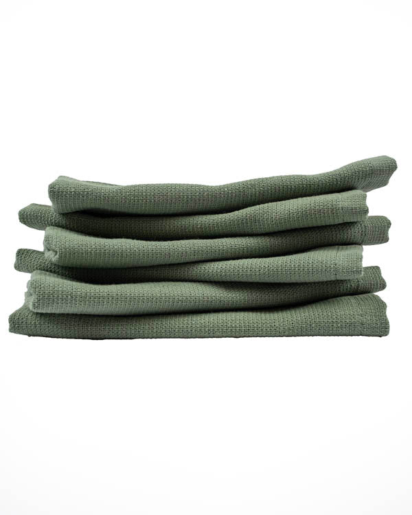Terra Bath Washcloth Bundle 6 Pack - Hedge Green - Image 2