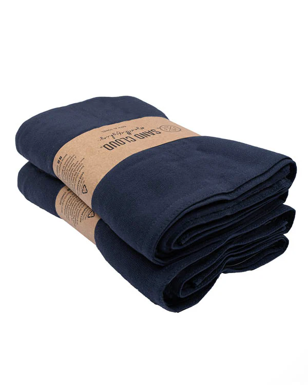 Terra Fringeless XL Bath Bundle - Navy - 2 Pack