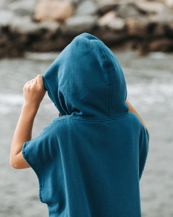 Terra Hooded Poncho Youth - Teal Blue - Image 2