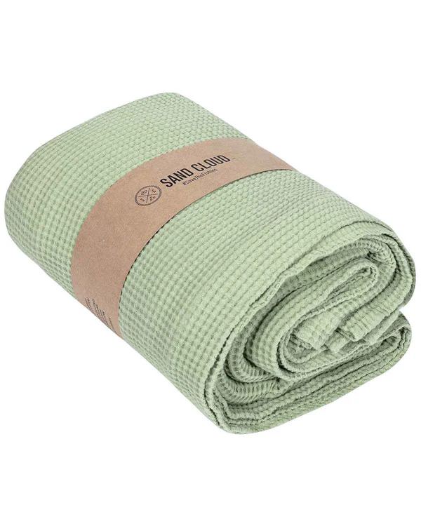 Micro Waffle Shower Curtain Sage - Image 4